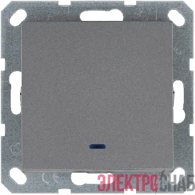 Переключатель проходной 1-кл. 10А IP20 с подсветкой механизм алюм. Jasmart G3012NS