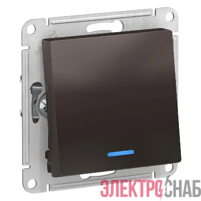 Механизм переключателя проходного 1-кл. СП AtlasDesign 10А IP20 (сх. 6а) 10AX с подсветкой мокко SchE ATN000663