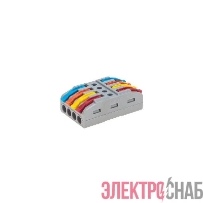 Клемма СМК 222-424 проходная 4 полюса (0.08-4кв.мм) сер. Rexant 07-5246