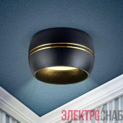 Светильник встраиваемый под GX53 KL81 BK/GD черн./золото ЭРА Б0049009