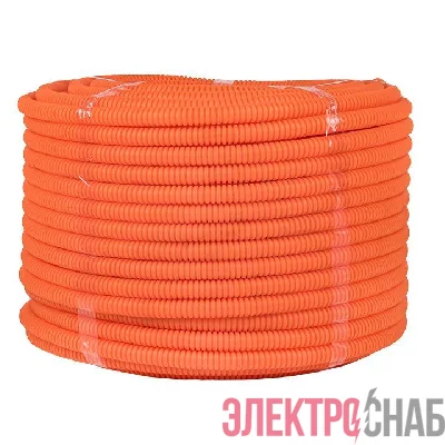 Труба гофрированная ПНД d20мм с протяжкой оранж. (уп.100м) Plast PROxima EKF tpnd-20-o