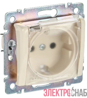 Розетка 1-м СП Valena 16А IP44 2P+E защ. шторки с крышкой немецк. стандарт механизм сл. кость IEK 774120