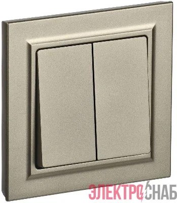 Выключатель 2-кл. СП BRITE ВСР10-2-0-БрШ 10А в сборе шампань IEK BR-V20-0-10-K37-F
