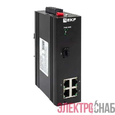 Коммутатор управляемый промышленный уровня L2 ML2-1GX/SFP-4GTP 1 порт 1000Base-X SFP 4 порта 10/100/1000Base-T(X) RJ45 c PoE монтаж на DIN-рейку TSX EKF TSX-ML2-1GX/SFP-4GTP