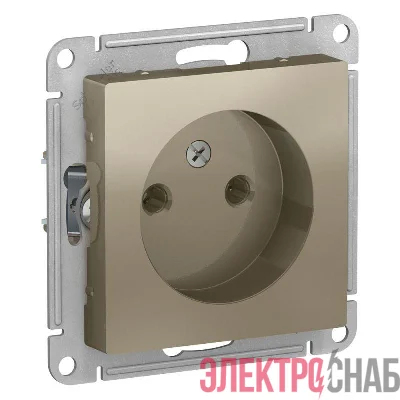 Розетка 1-м СП AtlasDesign 16А IP20 без заземл. без защ. шторок механизм шампань SE ATN000541