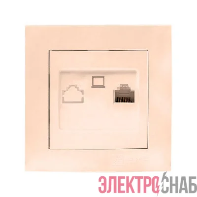 Розетка компьютерная 1-м СП Валенсия RJ45 крем. PROxima EKF EWK01-035-20