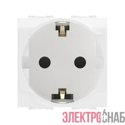 Розетка 1-м СП 2мод. Brava 16А IP20 с заземл. защ. шторки бел. DKC 76482B