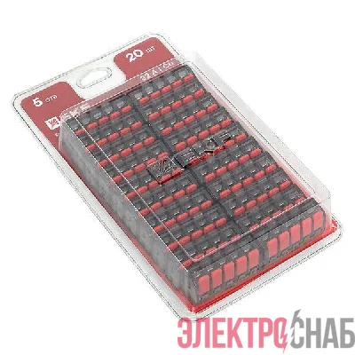 Клемма строительно-монтажная СМК 221-415 с рычагом 5 отверстий 0.2-4.0кв.мм (блист.20шт) PROxima EKF plc-smk-221-415b-20