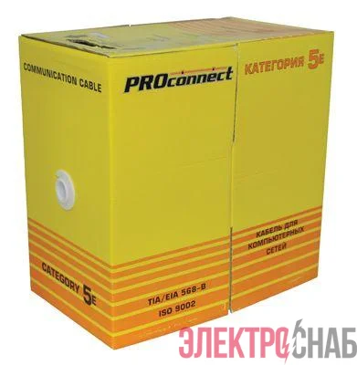 Кабель UTP 4х2х26AWG кат.5 омедн. алюм. (уп.305м) PROCONNECT LIGHT 01-0048-3