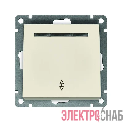 Переключатель проходной 1-кл. СП Афина 10А IP20 с подсветкой механизм сл. кость (ivory) Universal A0125-I