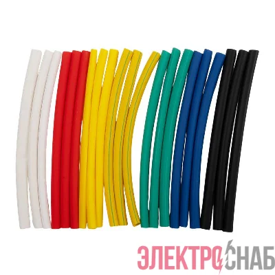 Трубка термоусадочная PTT 4/2-10-21 SET7 (ТУТнг 4/2) набор 7 цветов по 3шт 10см (уп.21шт) JazzWay 5075801