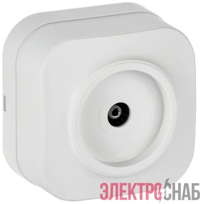 Розетка телевизионная TV 1-м ОП GLORY РТВ20-ХБм бел. матов. IEK EAH10-K01M