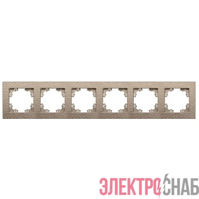 Рамка 6-м Афина фактурная универс. шампань Universal A11043-Br