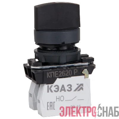 Переключатель КПЕ2620Р 2но+0нз ручка фикс 3поз IP65черн. КЭАЗ 248267