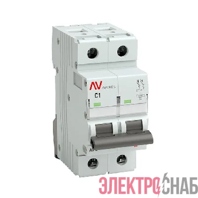 Выключатель автоматический модульный 2п C 1А 6кА AV-6 AVERES EKF mcb6-2-01C-av