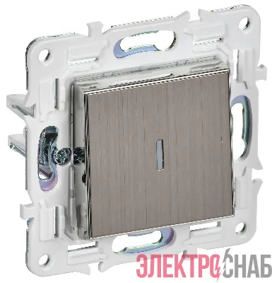 Выключатель 1-кл. SKANDY 10А SK-V07N с индикацией никель IEK SK-V10-1-10-K50