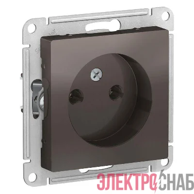 Розетка 1-м СП AtlasDesign 16А IP20 без заземл. без защ. шторок механизм мокко SE ATN000641