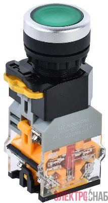 Кнопка D8-11D d22мм 1НО+1НЗ с подсветкой зел. KARAT IEK BBT30-11D-3-12-K06