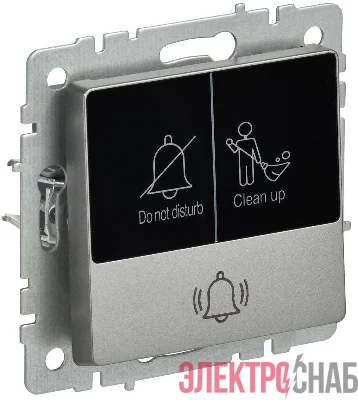 Кнопка звонка BRITE 10А ВС10-1-9-БрС для отелей с индик. механизм сталь IEK BR-V14-2-10-K46