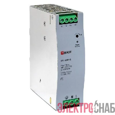 Блок питания на DIN-рейку 120Вт Uвх ~ 220В AC Uвых - 12В DC постоянного тока EKF DR-E-120W-12