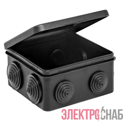 Коробка распределительная ОП 100х100х50мм (откид. крышка)УХЛ1 IP54 черн. Ruvinil 67045Ч