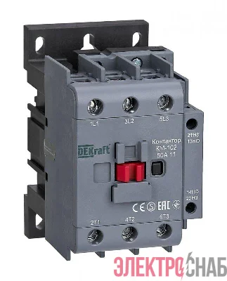 Контактор КМ-102 50А кат. 48В AC 1НО+1НЗ AC-3 AC-4 DEKraft 22323DEK
