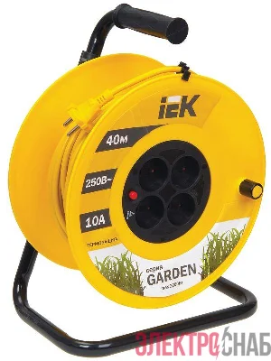 Удлинитель на катушке 4х40м без заземл. 10А IP20 Garden УК40 2х1 термозащита IEK WKP23-10-04-40
