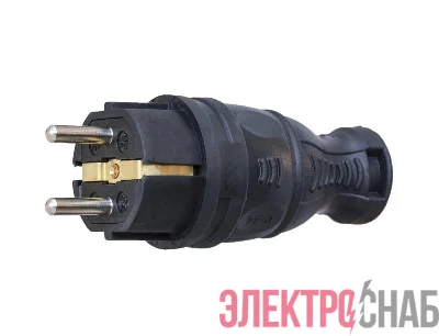 Вилка прямая 16А с заземл. каучук TOKOV ELECTRIC TKE-C05-KV-Z