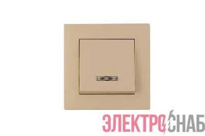 Выключатель 1-клав. с подсветкой Karea RIZZ крем Makel 88010021