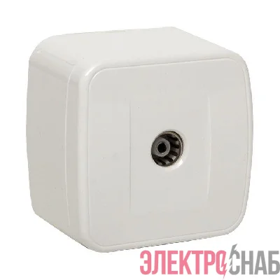 Розетка телевизионная TV 1-м ОП Минск 5-862МГц 75Ом бел. Basic EKF EGA00-027-10