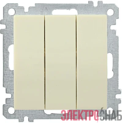 Выключатель 3-кл. СП Bolero ВС10-3-0-Б 10А IP20 10А IP20 механизм крем. IEK EVB30-K33-10