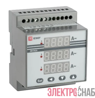 Амперметр цифровой AD-G33 3ф на DIN EKF ad-g33