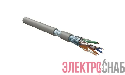 Кабель витая пара F/UTP кат.5E 4х2х24AWG solid LSZH FUTP4-C5E-S24-IN-LSZH-GY-305 сер. (уп.305м) Hyperline 45788