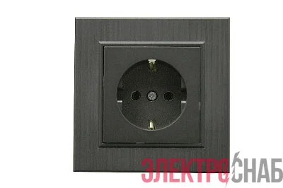 Розетка 1-м Karea LINE STAR с заземл. дым. металлик Makel 86050028