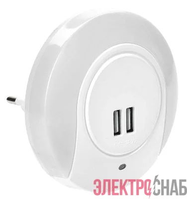 Светильник-ночник 001 круг USB датчик освещения 220В IEK LDNN5-001-SQ-P-00-S-K01