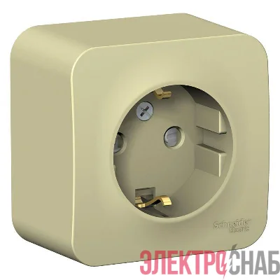 Розетка 1-м ОП Blanca 16А IP20 250В с заземл. защ. шторки с изолир. пластиной беж. SE BLNRA011117