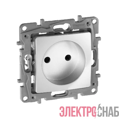 Розетка 1-м СП Etika 16А IP31 250В 2P без заземл. защ. шторки немецк. стандарт винтов. клеммы механизм алюм. IEK 672434