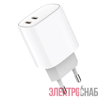 Устройство зарядное сетевое с двумя портами USB-C + USB-C 20Вт Rexant 18-2210