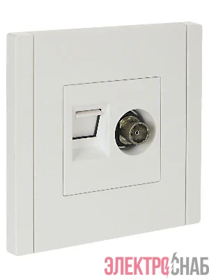 Розетка 2-м TV+RJ45 кат.5E FORTE&PIANO FP236 бел. IEK FP-AK20-1-K01