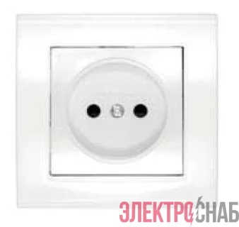 Розетка 1-м СП Бриллиант 16А IP20 без заземл. защ. шторки бел. UNIVersal 7947595