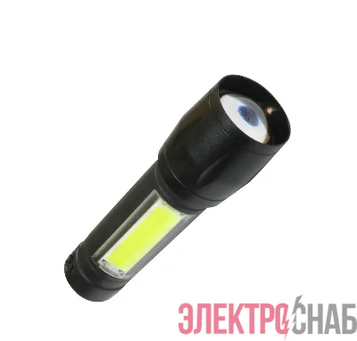 Фонарь аккумуляторный XPE 3Вт + COB 3Вт литиевый аккум. 600мА.ч Micro USB шнур КОСМОС KocAc1011Lith