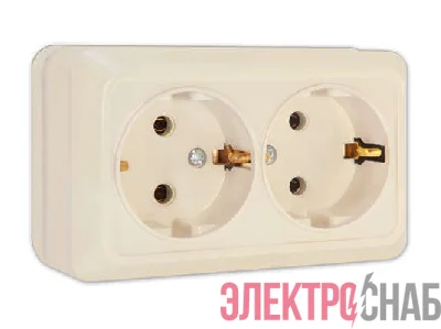 Розетка 2-м ОП Олимп 16А IP20 с заземл. сл. кость UNIVersal Б-О0128