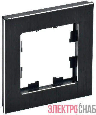 Рамка 1-м BRITE РУ-1-1-БрЧ металл черн. IEK BR-M12-M-K02
