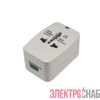 Адаптер сетевой «Путешественник» с розетки (A C G I) универс. разъем бел. Rexant 11-1052