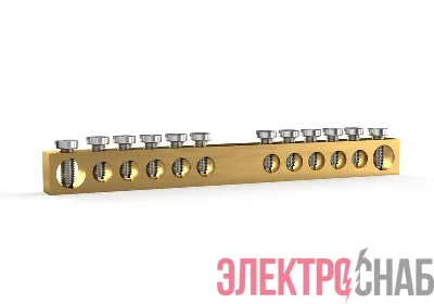 Шина PEN "земля-ноль" 6х9мм 12 отвер. латунь TOKOV ELECTRIC TKE-BCB-69-12-N/PEN