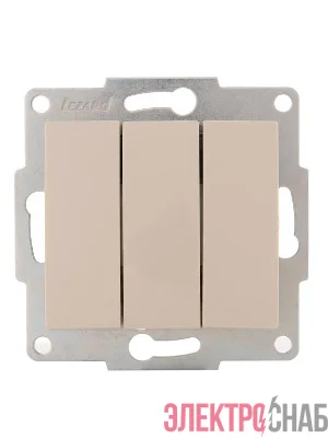Выключатель 3-кл. 1п СП Karina 10А IP20 механизм крем. LEZARD 707-0388-109