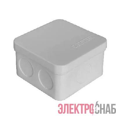 Коробка распределительная ОП 75х75х45мм IP54 6 выходов без гермовводов крышка защелкивающаяся сер. Epplast 225332