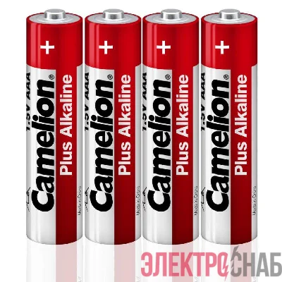 Элемент питания алкалиновый AAA/LR03 1.5В Plus Alkaline LR03-SP4 (уп.4шт) Camelion 12553