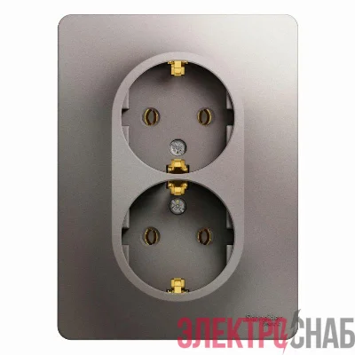 Розетка 2-м СП Glossa 16А IP20 250В с заземл. в сборе платина SE GSL001224