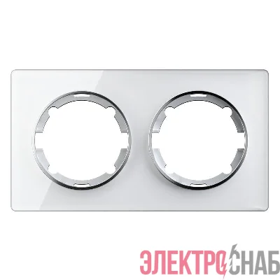 Рамка 2-м Garda горизонт. стеклянная бел. 2E52201300 OneKeyElectro 2234925